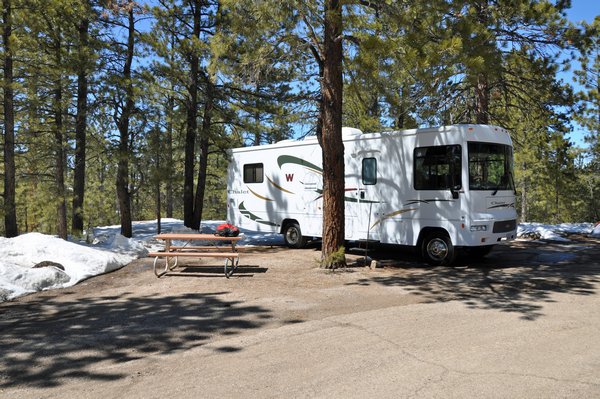 The Beast parked up for the night at Bryce Canyon