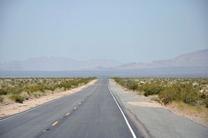 Driving across the California desert - cruise control country