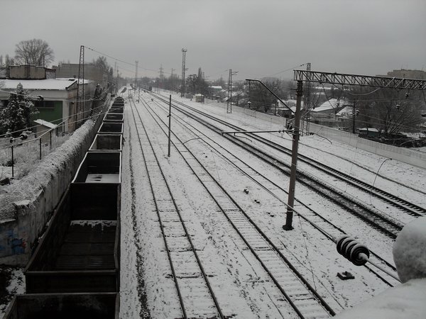 Snowy railroads