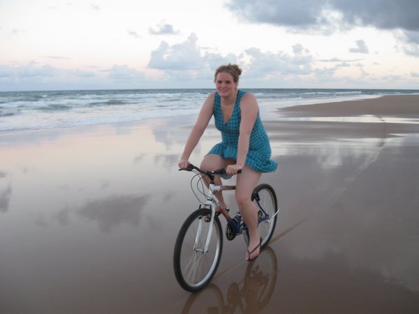 biking beach