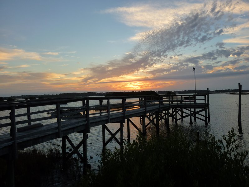 sunset & dock at Low-Key