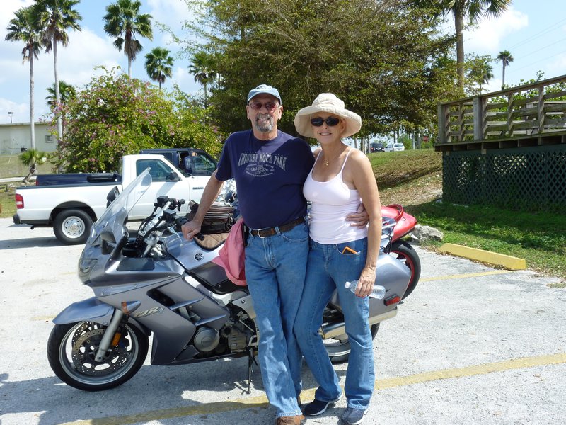 Barbara and Randy w/ Randy's motorcycle