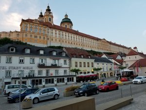 A great view of Melk Abbey from our parking spot
