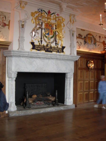 A great big fireplace in the Royal Residence