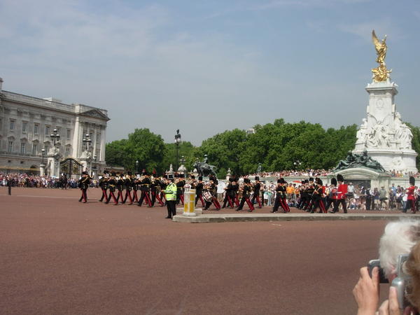 The Queen's Guard marches in