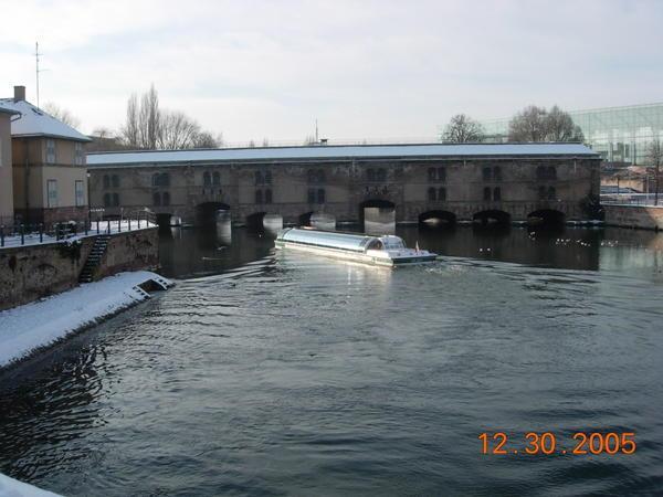 Tour boat on the Strasbourg canal