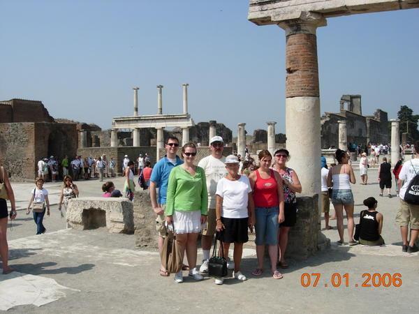 The family in front of the Pompeiian Forum