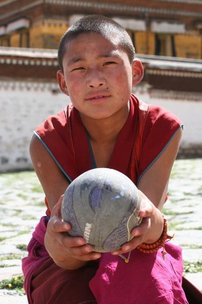 Footy playing monk, Xiahe