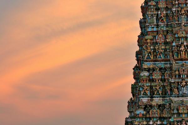 Sunset, West Gopuram, Minakshi Temple, Madurai