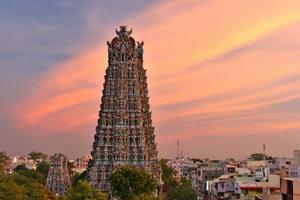Sunset, West Gopuram, Minakshi Temple, Madurai