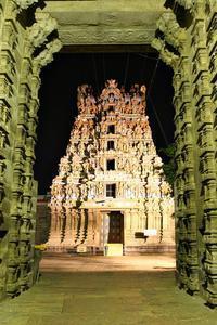 Pre-dawn, West gate, Madurai Temple