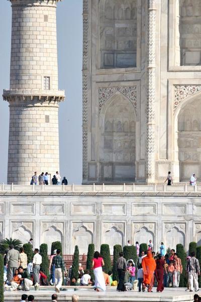 Taj Mahal, minaret detail