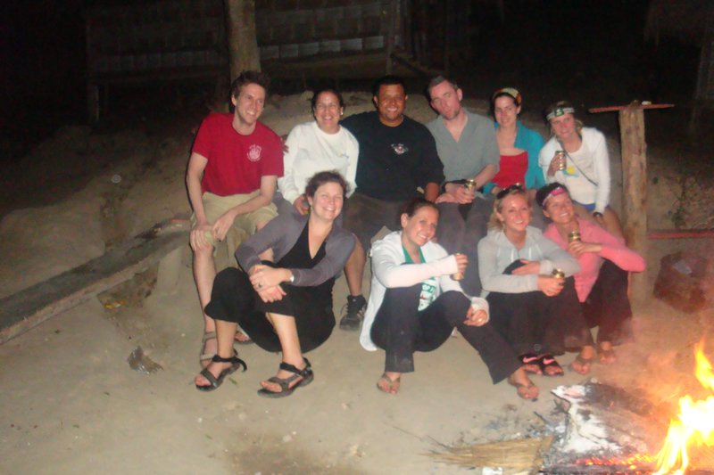Our trekking group at the campfire