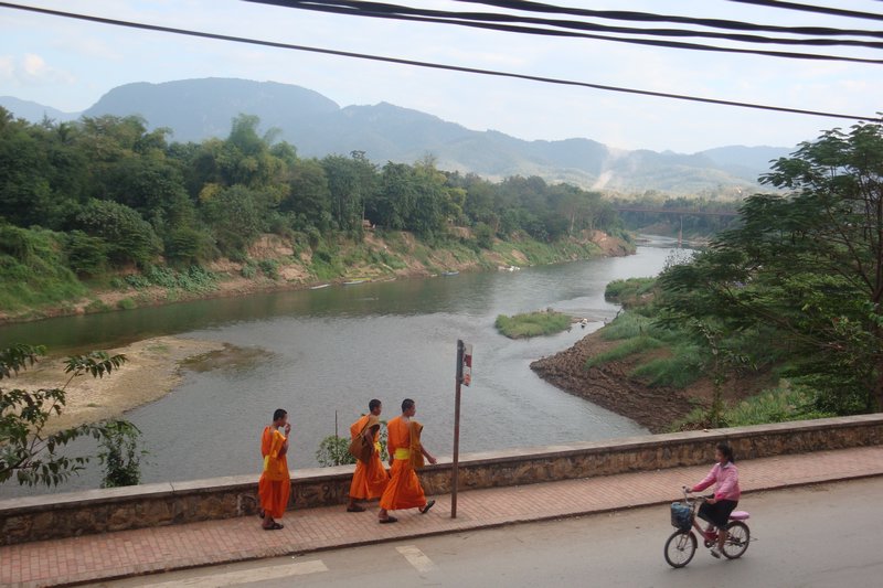 Monks at Mekong River