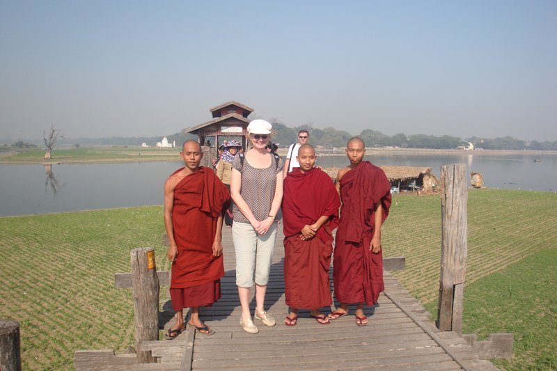 Some chatty monks who wanted to pose with us
