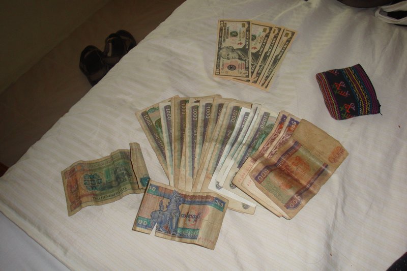 We counted our money daily. Kyats, dollars and FEC's.