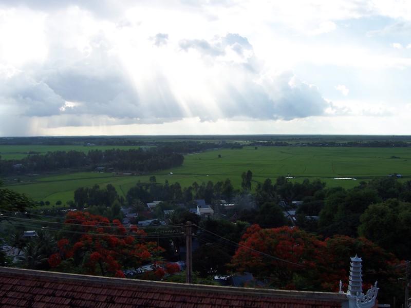 Views out over the rice fields from the temple