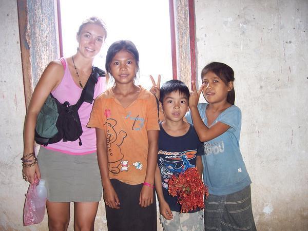 Heidi with some local kids