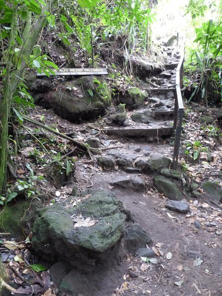 Stairs to lava field