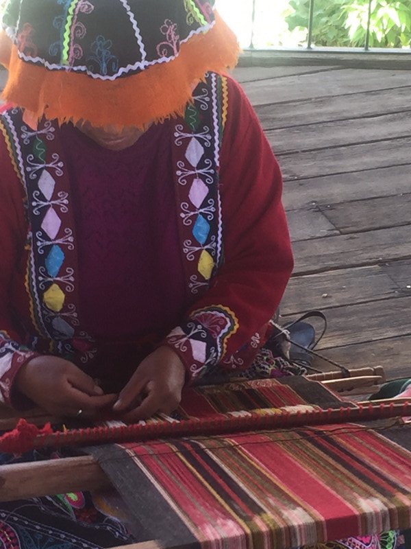 Beautiful weaving is the end product. 