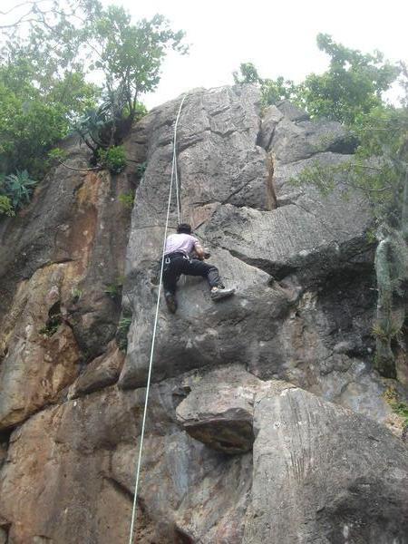 Liam Rock Climbing in Valle de Bravo