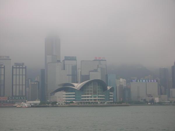 A wet, gloomy morning in Hong Kong