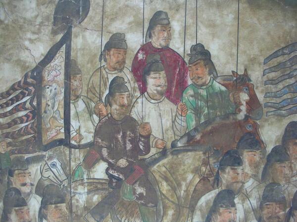 Murals, tomb of Tang princess Yong Tai