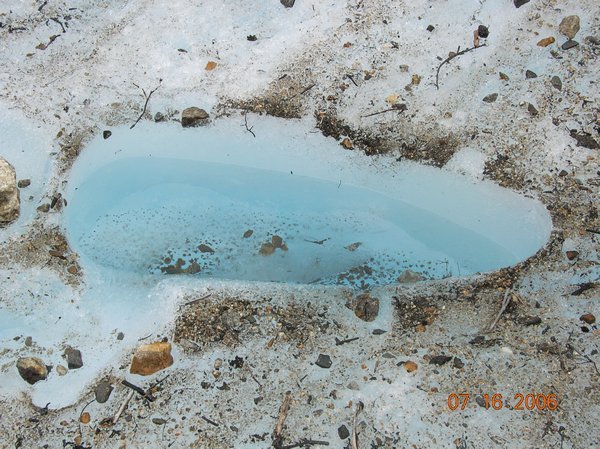 Blue Water Hole on Glacier