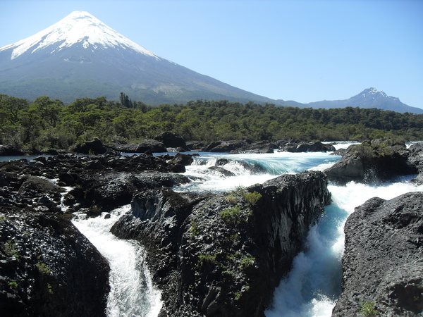 Volcanic waterfalls in chile