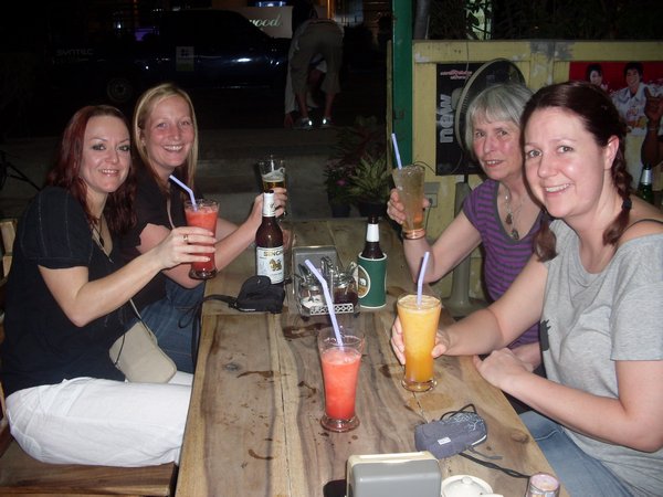 Me, Lynn, Char and Becky on the first night getting to know each other with cocktails