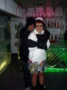 All rugged up at the Ice bar