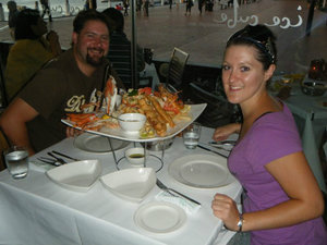 Massive seafood platter on the harbour