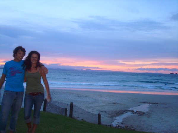 sunset at Watego's Beach in Byron Bay