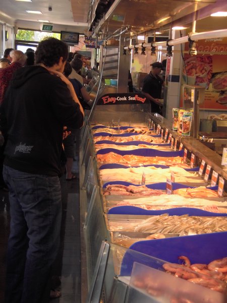 Fresh fish market on Anzac Day