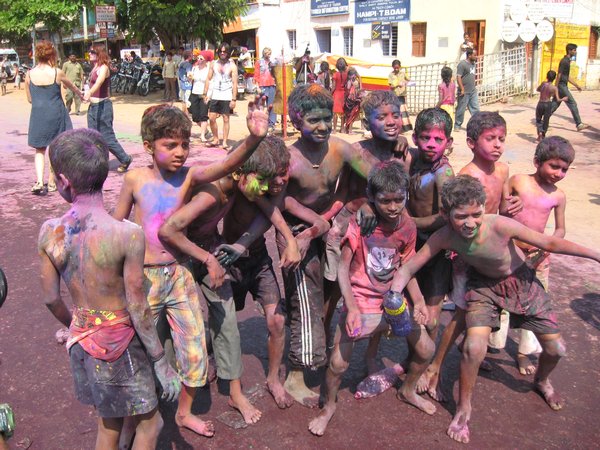 Kids in Holi