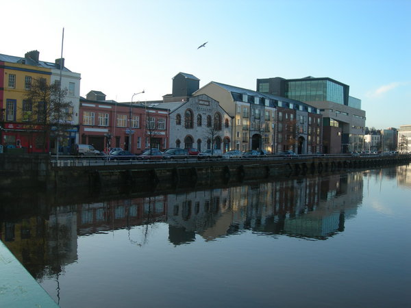the shops along the river