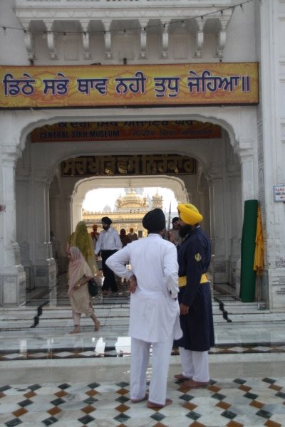 The Sikh proudly protecting his temple.