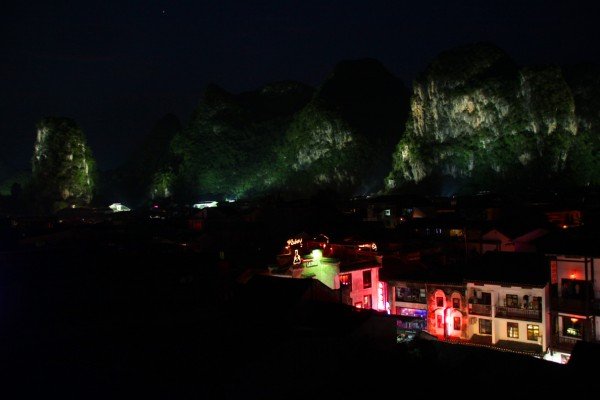 view from our roof top the main street below.