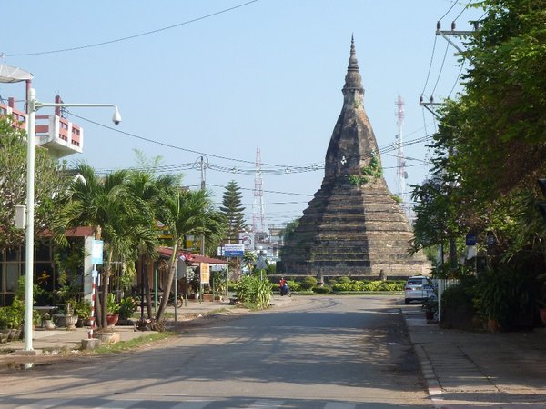 En vej i centrum af Vientiane