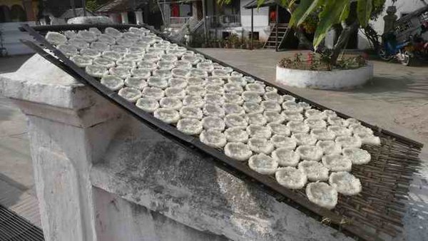Monk Food (Rice Tart Cases) Drying in the Sun