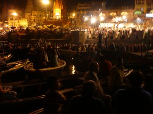 View of nightly ceremony from boat