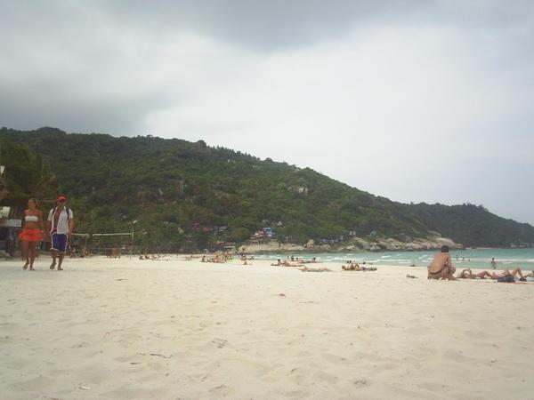 the beach with the jungle behind!