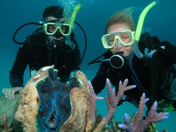 Kyle and Nic and a Giant Clam.....