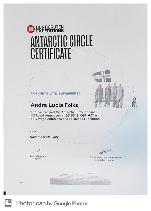 It's official!   We've been to the Antarctic Circle!