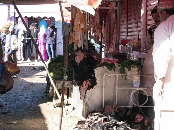 Meat for sale at Agadir's Souk