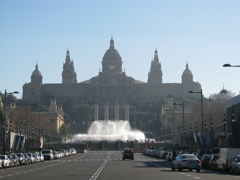 Magic Fountain and the Museu National d' Art Catalunya
