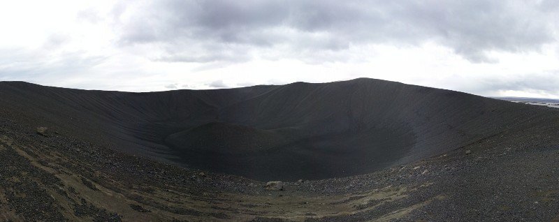 View at the top of Hverfell Crater