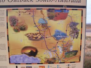 La route a suivre pour se rendre a Alice Springs, en plein milieu de l'Australie...tooo easy mate! 1500km de traversee du desert.