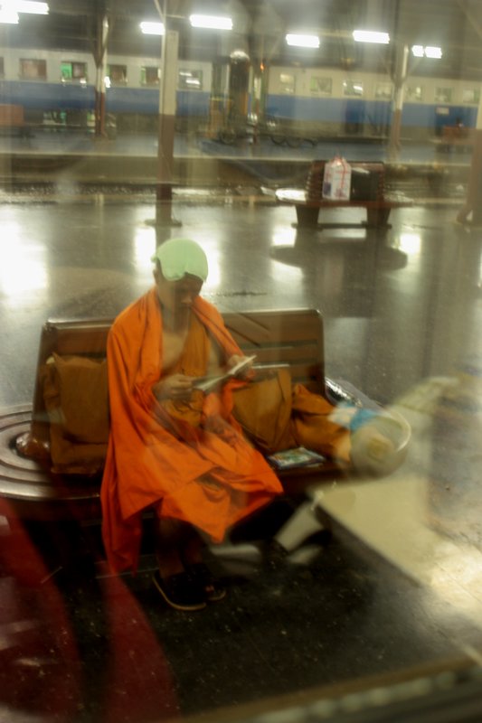 Even Monks need to travel rain or shine.