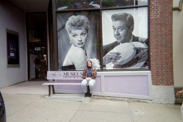 Me in front of the Lucy and Desi Museum in Jamestown, New York